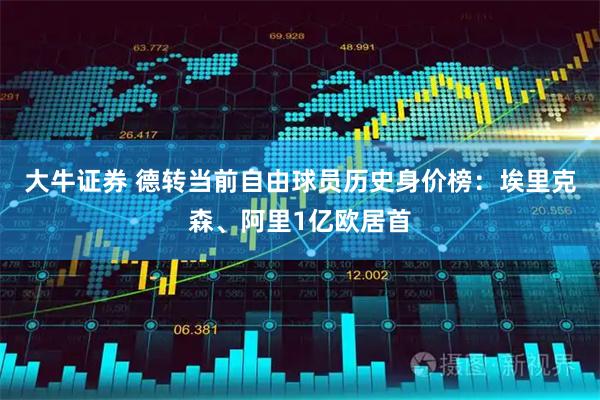 大牛证券 德转当前自由球员历史身价榜：埃里克森、阿里1亿欧居首